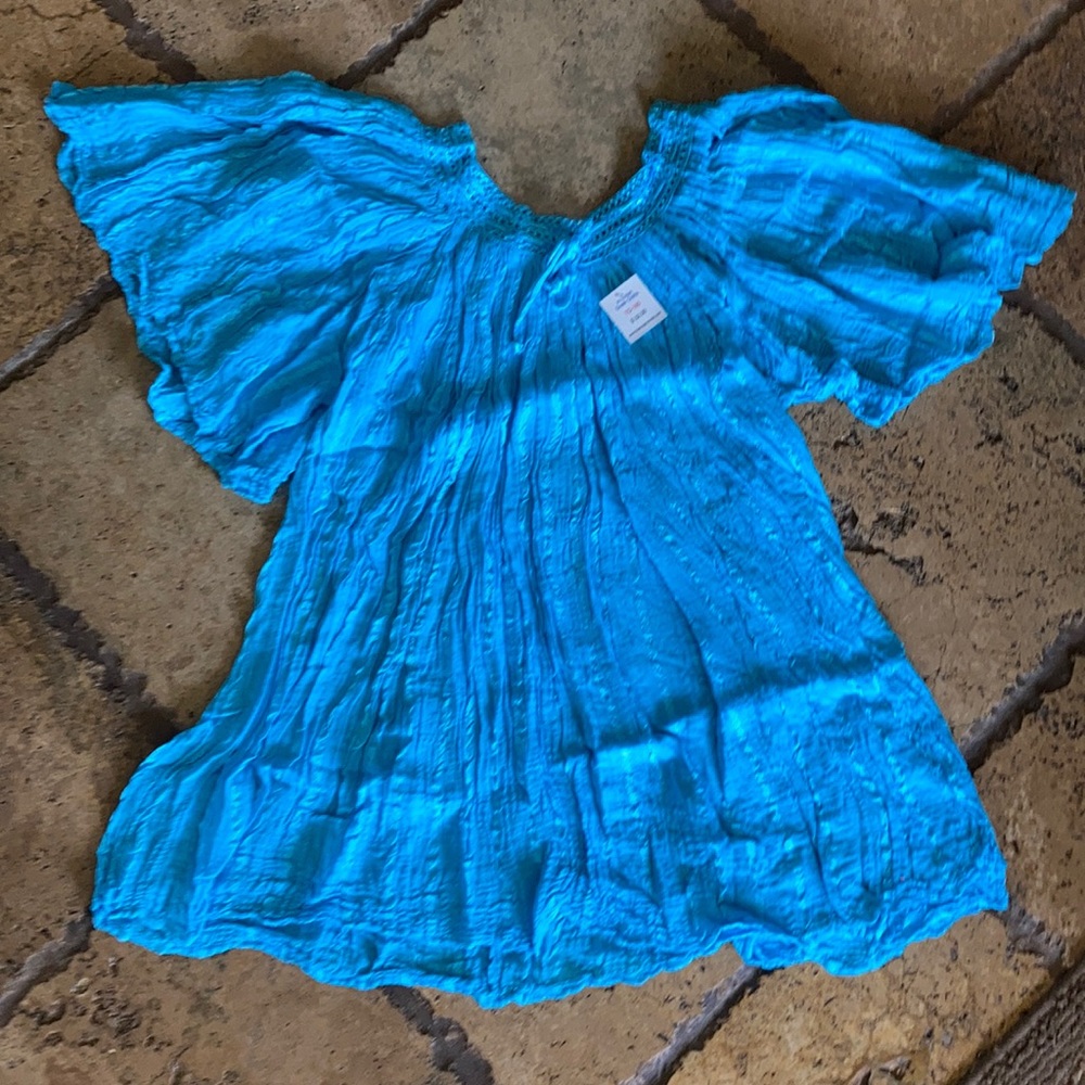 Greek Goddess Cotton Gauze Tunic (185 Blue)